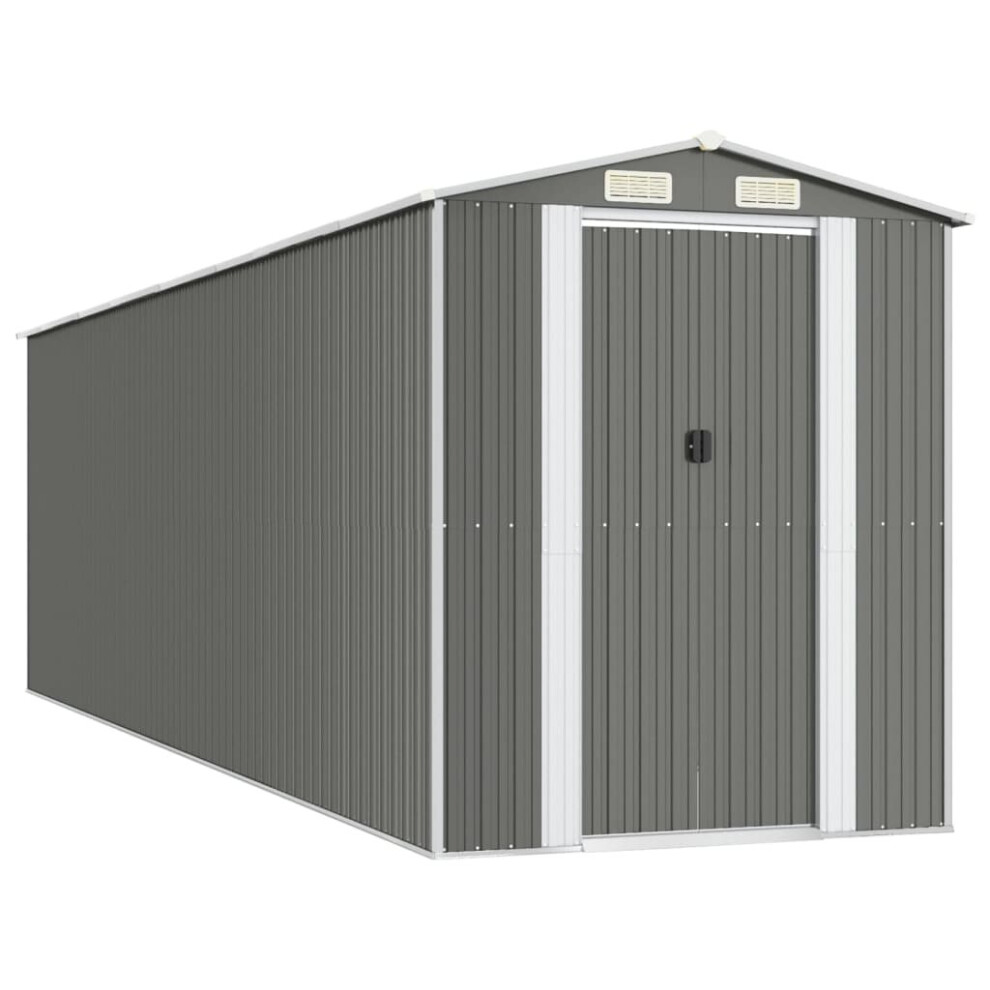 Vidaxl (192 X 689 X 223 Cm (L X W X H)) Garden Shed Galvanised Steel Outdoor Tool Storage Patio Lawn Tool Shed