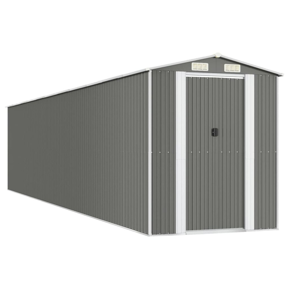 Vidaxl (192 X 938 X 223 Cm (L X W X H)) Garden Shed Galvanised Steel Outdoor Tool Storage Patio Lawn Tool Shed
