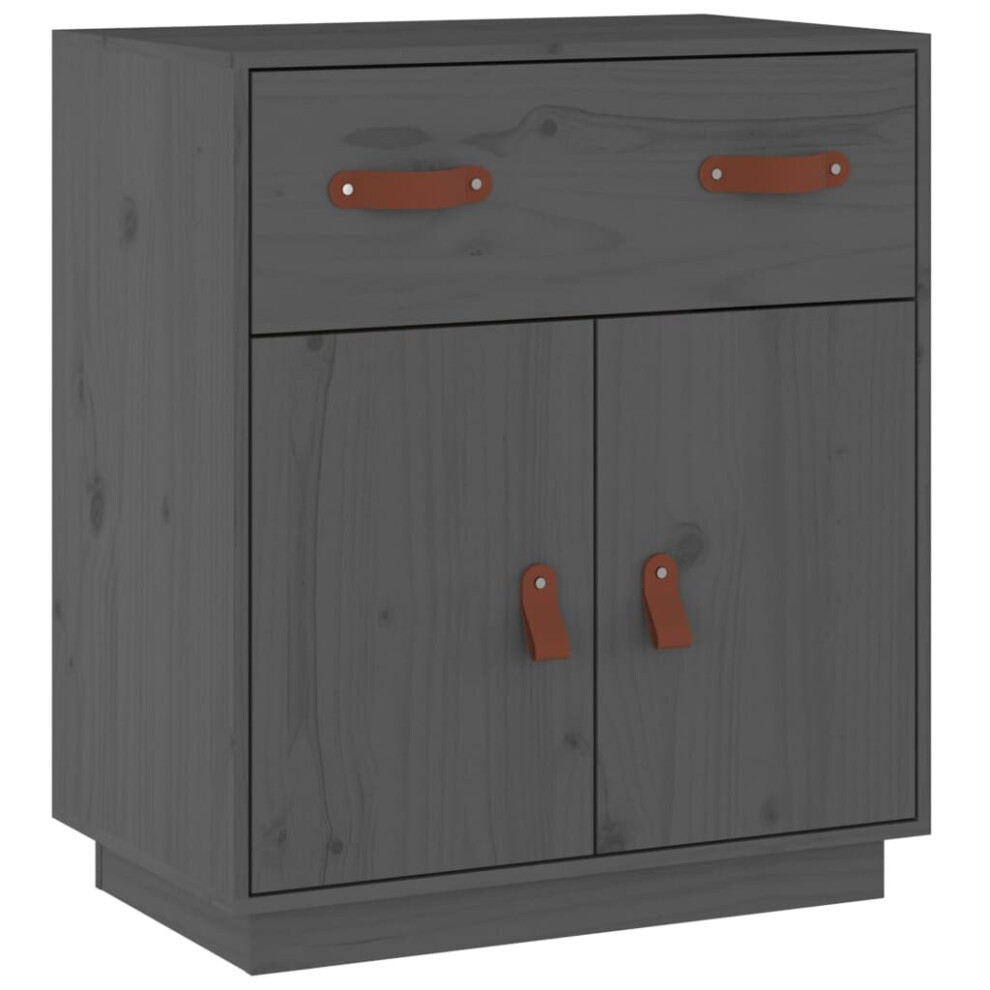 Vidaxl (Grey) Solid Wood Pine Sideboard Wooden Cabinet Home Organiser Multi Colours
