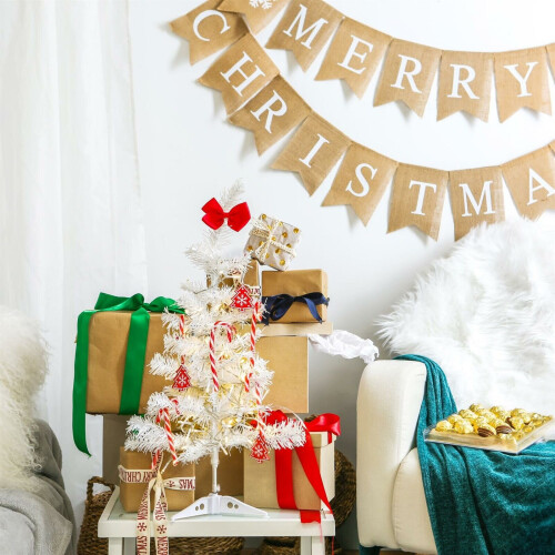 2FT Artificial White Christmas Tree Xmas Home Decor 2