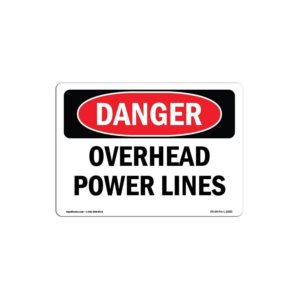 SignMission OS-DS-A-710-L-1682 7 x 10 in. OSHA Danger Sign - Overhead Power Lines-image-OPC-PB5JJYR-NEW