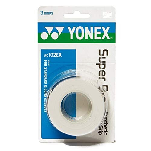 Yonex YONEX Super Grap Synthetic Grip (3 Per Pack), White, One Size