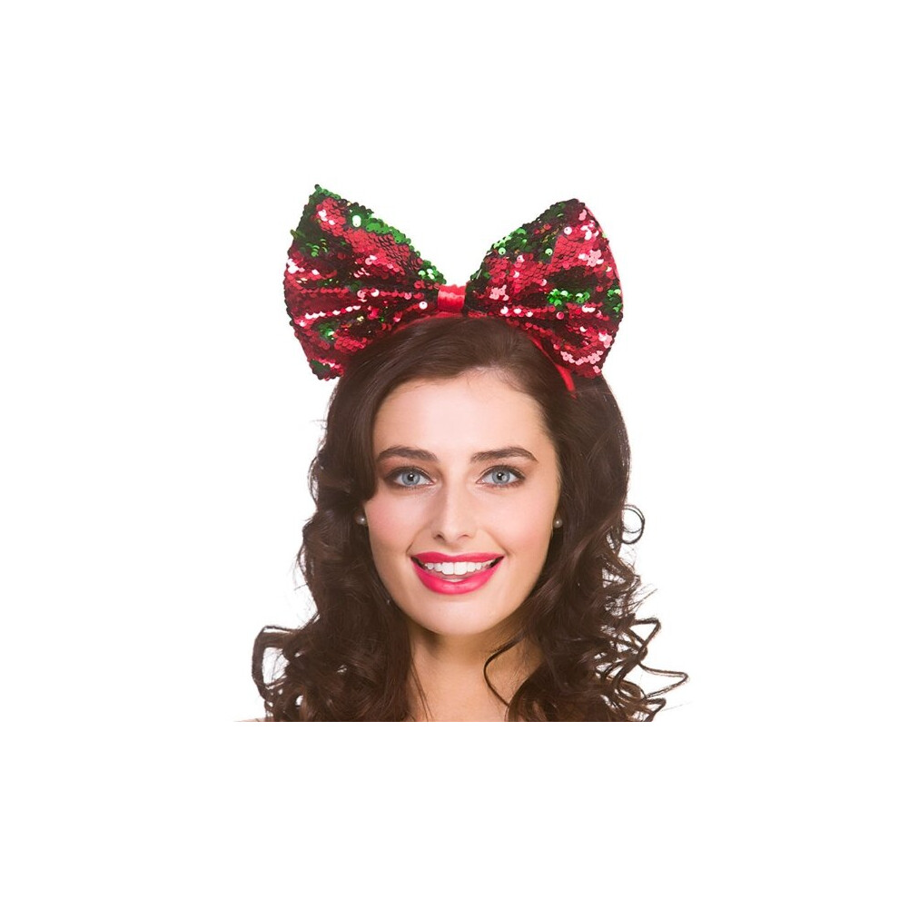 Sequin Christmas Hair Bow