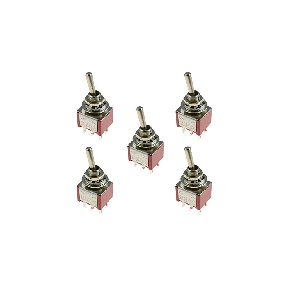 5 X On/On Mini Toggle Switch Dpdt 5060442392045