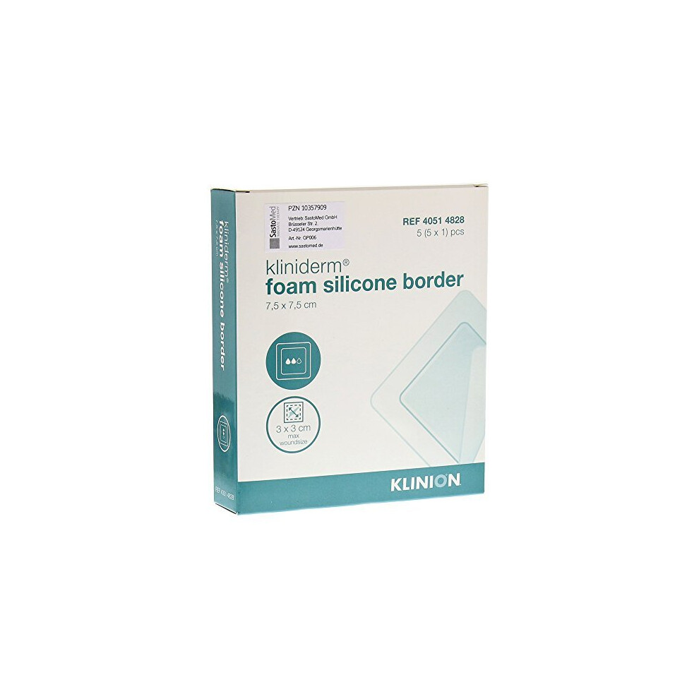 Kliniderm Foam Silicone Border Square Dressing, 7.5 X 7.5 Cm