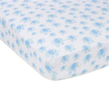 Blue Elephants Muslin Crib Sheet