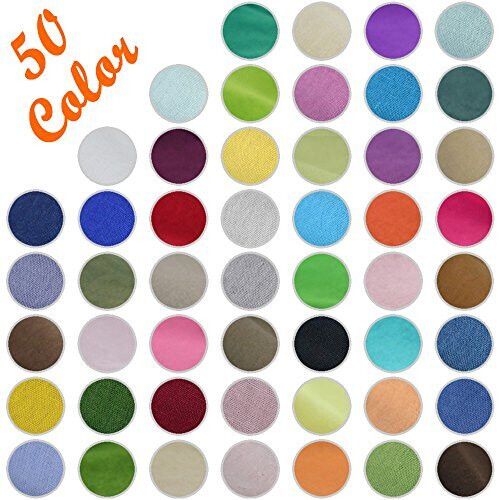 RayLineDo 50 Pieces Linen Cotton Fabric Solid Color Bundle Patchwork Squares Of 10 * 10cm 2