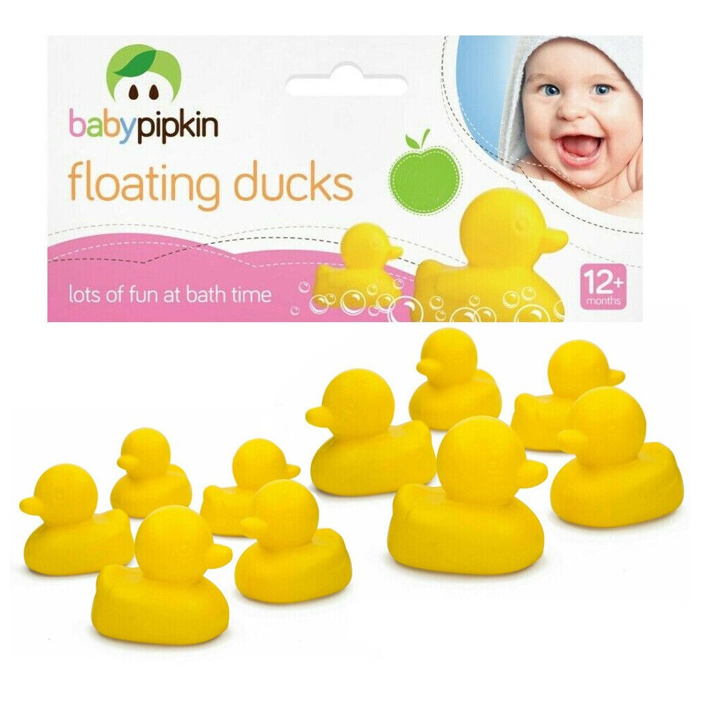 8 Pack Yellow Floating Ducks Baby Bath Toys Fun Play Bathtime Kids