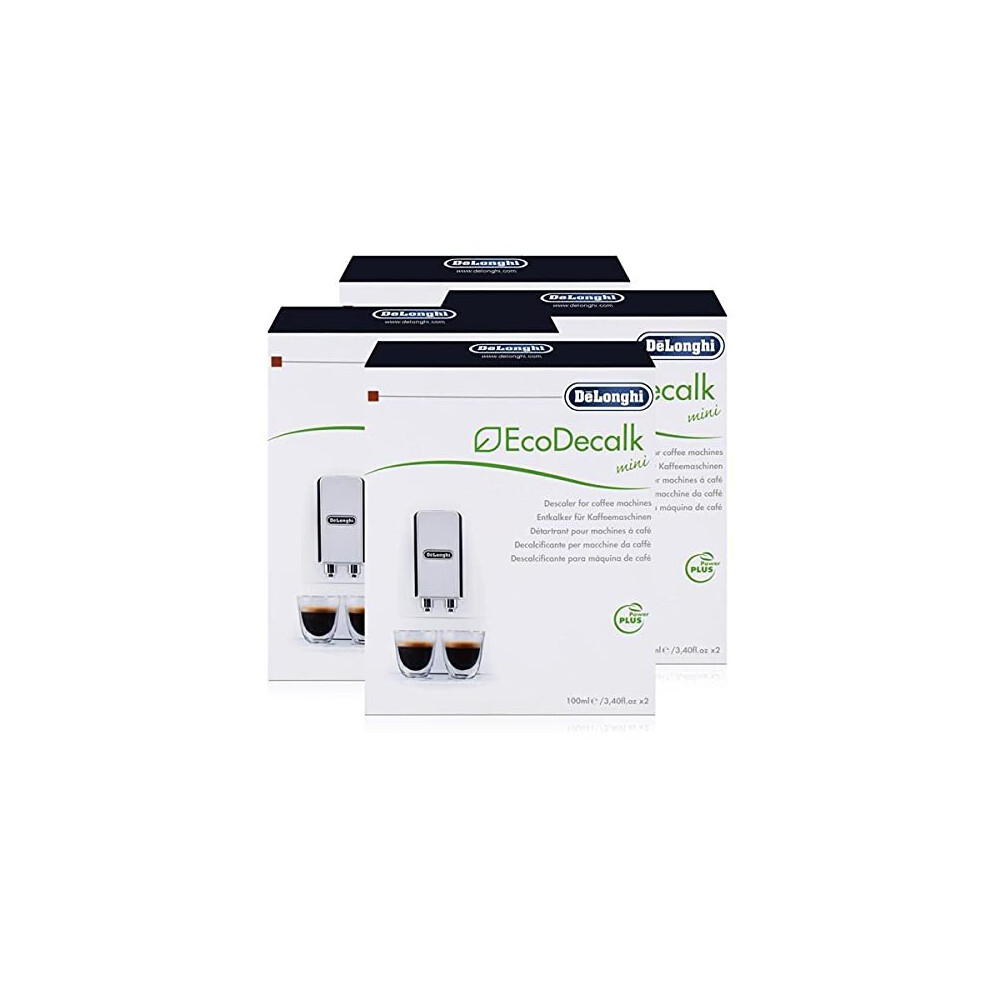 De'Longhi EcoDecalk Descaler for Coffee Machines 2 x 100ml (Pack of 4)