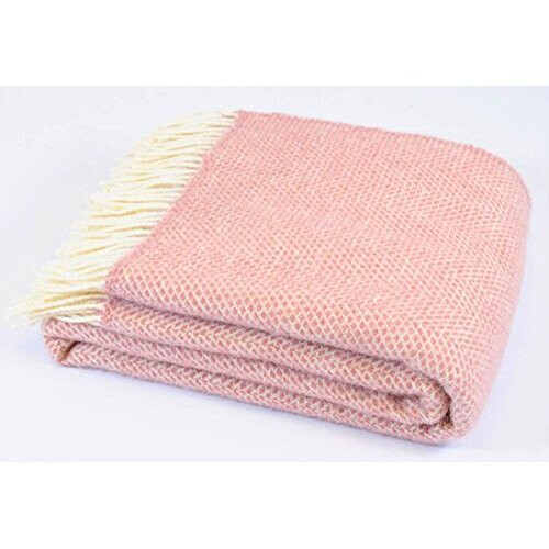 Tweedmill Textiles Honeycomb pure new wool blanket throw rug - Dusky ...