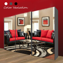 (Grey, 250cm) 2 or 3 Full Mirrored Sliding Door Wardrobe