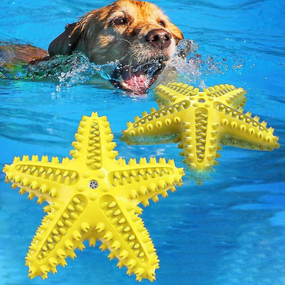 Squeaky Dog Float Toys Durable Doggy Chew Toothbrush Puppy Toys Dogs Supplies Interactive Starfish- 