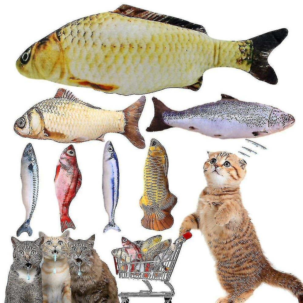 Plush Fish Shape Cat Toy Interactive Soft Simulation Fish Catnip Toy For Cat Toys Kitten Bite Resist 