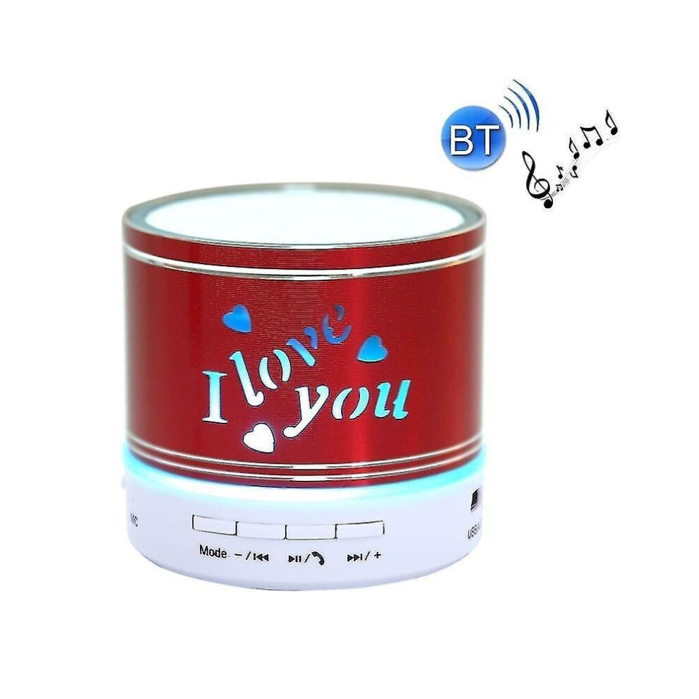 Mini Bluetooth Speaker Mini Portable Stereo Bluetooth Speaker, With Built-In Microphone And Rgb Red 7547468716348