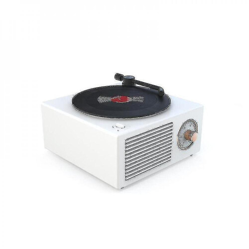 Vinyl Record Player Bluetooth Speaker Wireless Subwoofer Desktop Home Speakerwhite