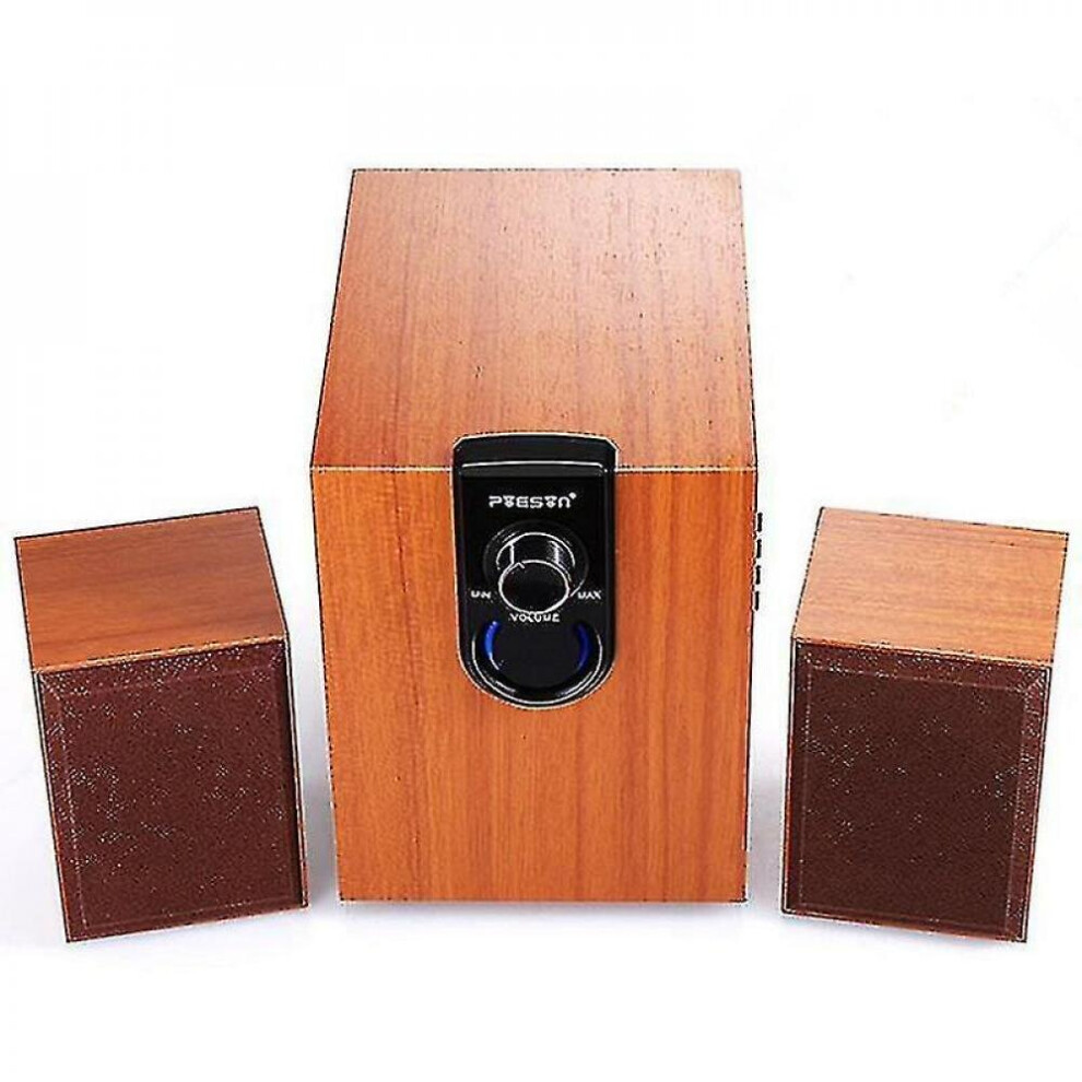 P300 Wooden 2.1 Channel 30W Multimedia Speaker Desktop Combination Subwoofer Bluetooth Loudspeaker 7547468713361