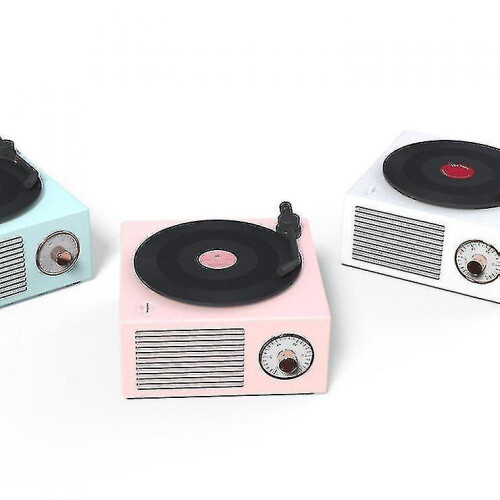 Vinyl Record Player Bluetooth Speaker Wireless Subwoofer Desktop Home Speakerwhite 1