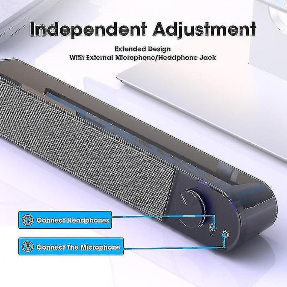 Bluetooth Computer Speaker Bar Wireless Speakers Mic Loudspeaker|Computer Speakers(Black) Black 7547468710179