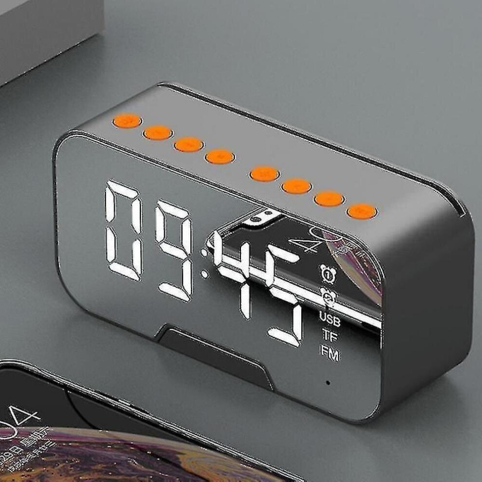 Speaker Bluetooth Clock Soundbar Multifunction Led Mirror Alarm Subwoofer|Portable Speakers(Black) Black 7547468710612
