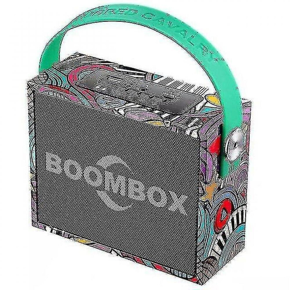 Super Bass Portable Outdoor Bluetooth Speaker Column Mini Subwoofer Speakers(Graffiti) 7547468710858