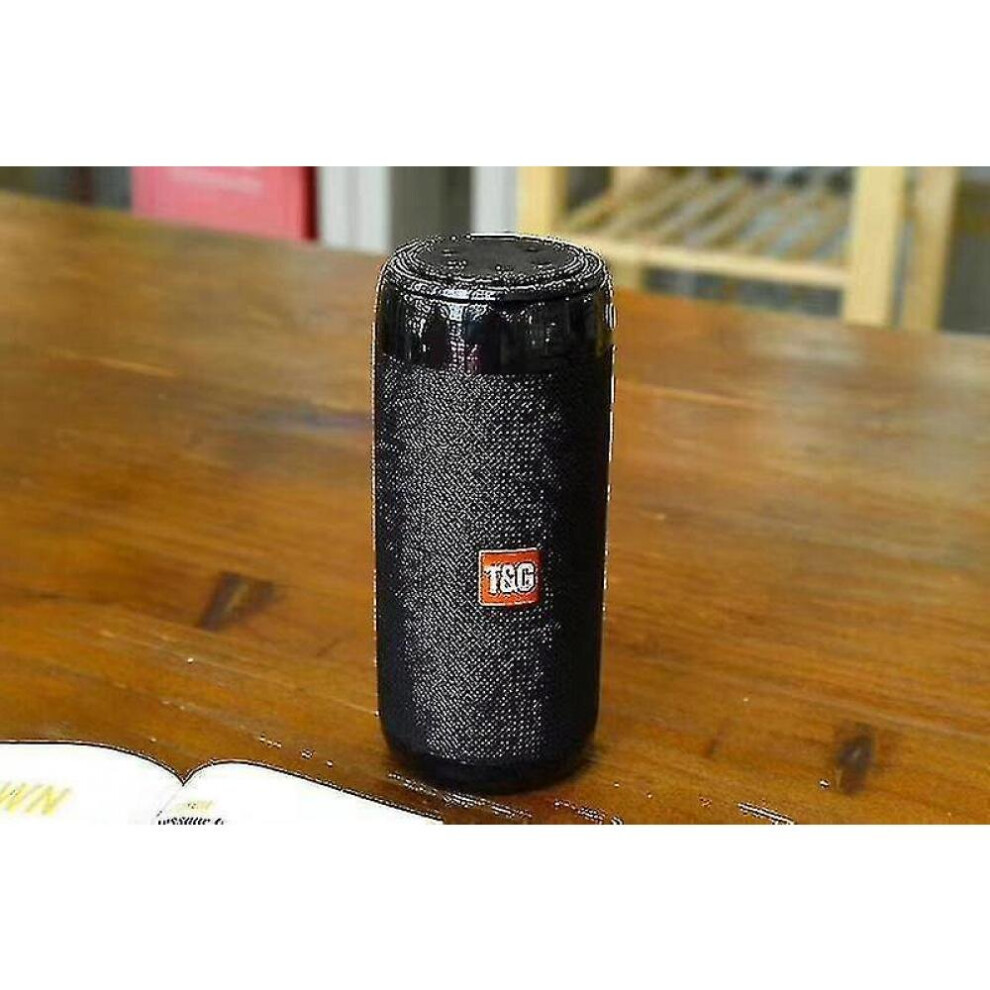 Portable Bluetooth Mini Column Speaker With Fm Radio Waterproof Subwoofer Music Speakers(Black) Black 7547468709500