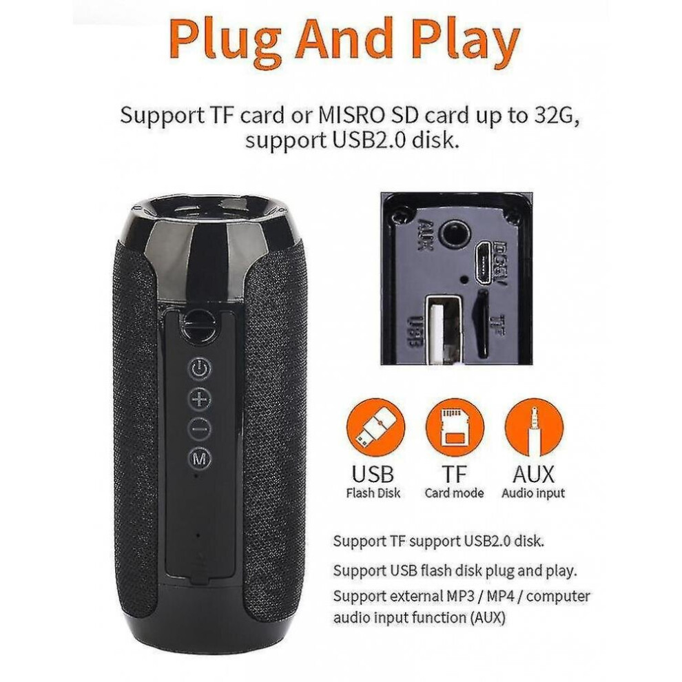 Portable Bluetooth Speaker Wireless Waterproof Outdoor Usb Support Aux Tf Subwoofer Speaker 7547468709418