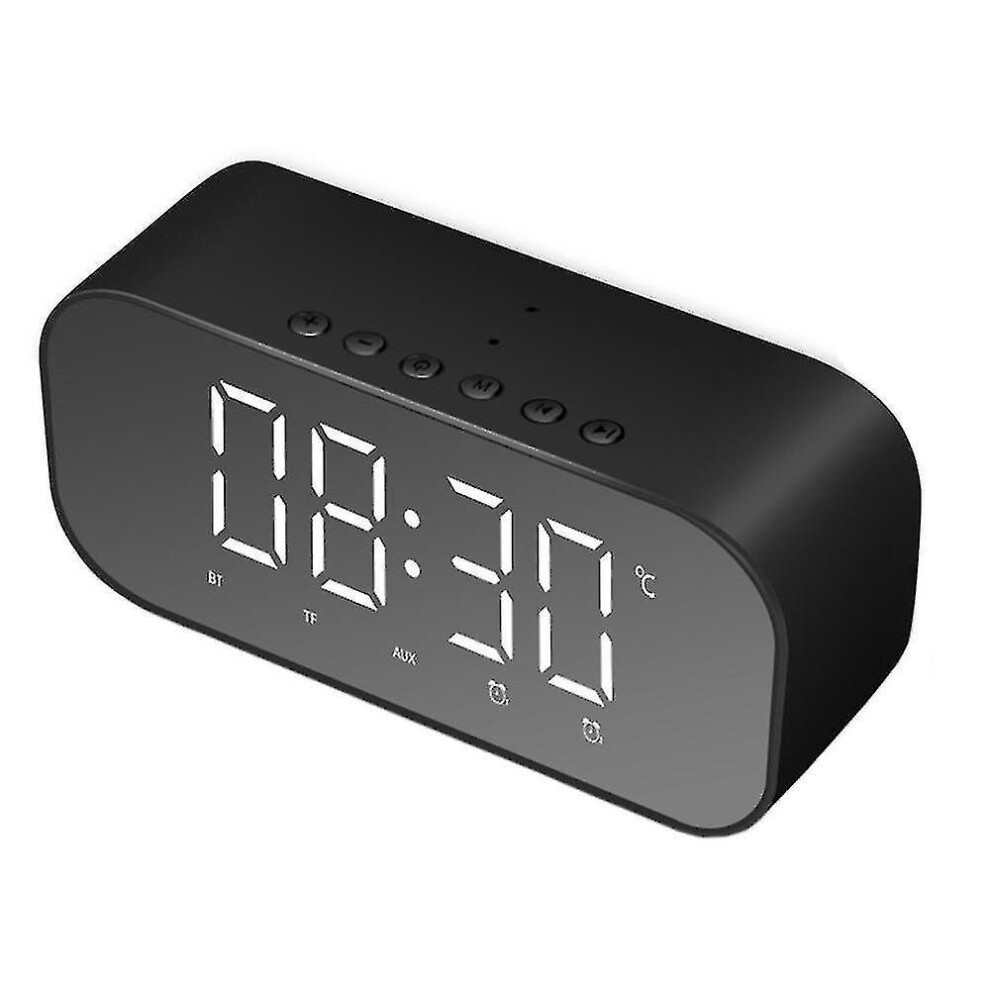 Yayusi S5 Mini Wireless Bluetooth Speaker Dual Alarm Clock Led Display Mirror Tf Card Subwoofer 7547468709869