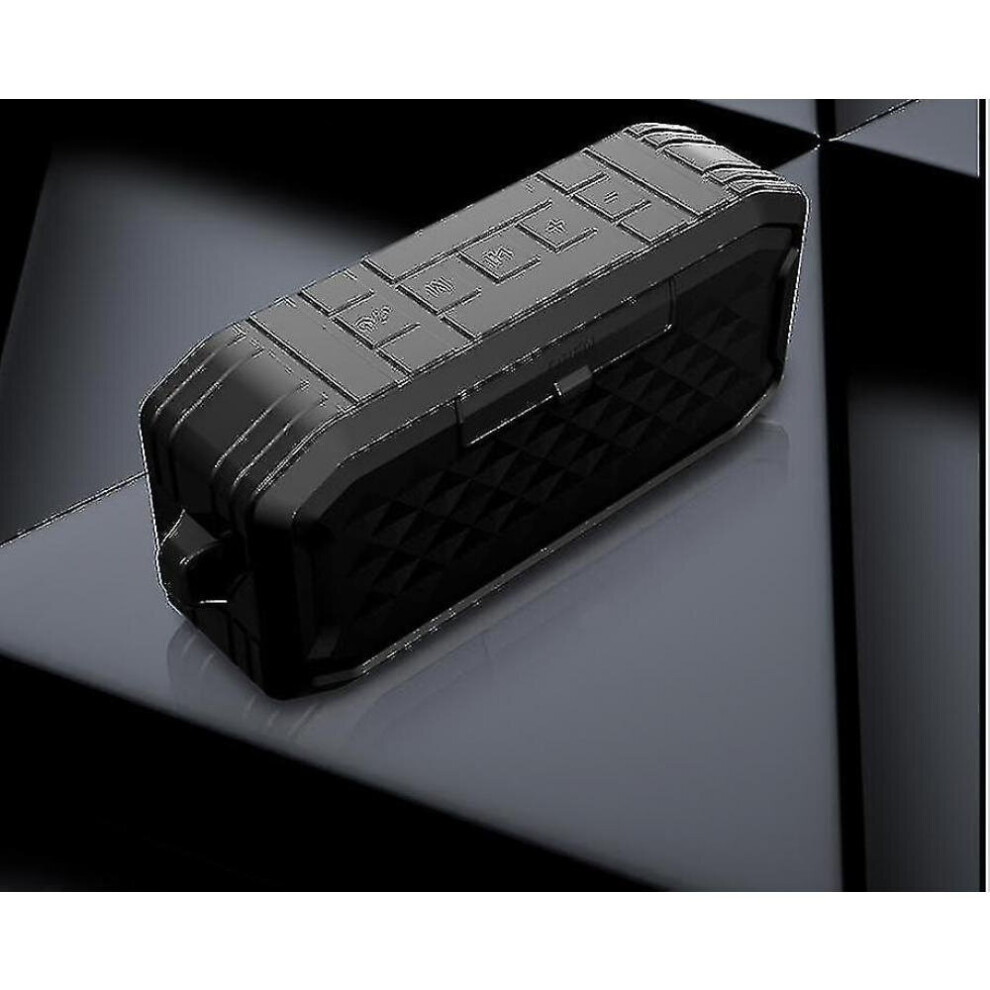 Waterproof Outdoor Bluetooth Speaker Portable With Fm Radio Tws Subwoofer|Portable Speakers (Black) Black 7547468705595