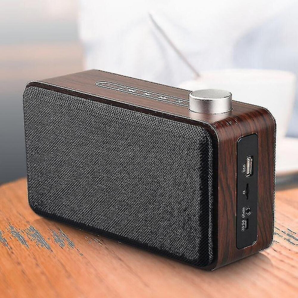 Portable Wooden Bluetooth Speaker Wireless Subwoofer Stereo Sound Box Grain 7547468705557