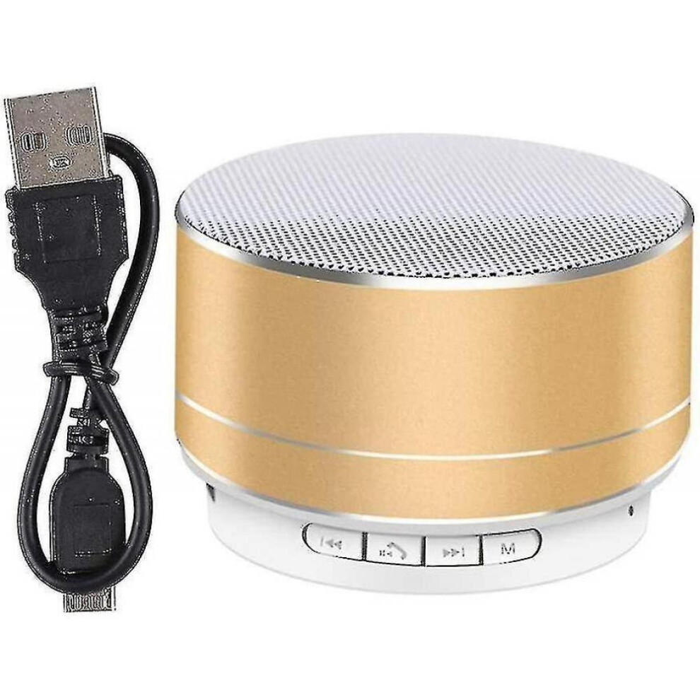 Wireless Bluetooth Speaker Tf Usb Aux Support Audio Loudspeaker(Gold) Gold 7547468703577
