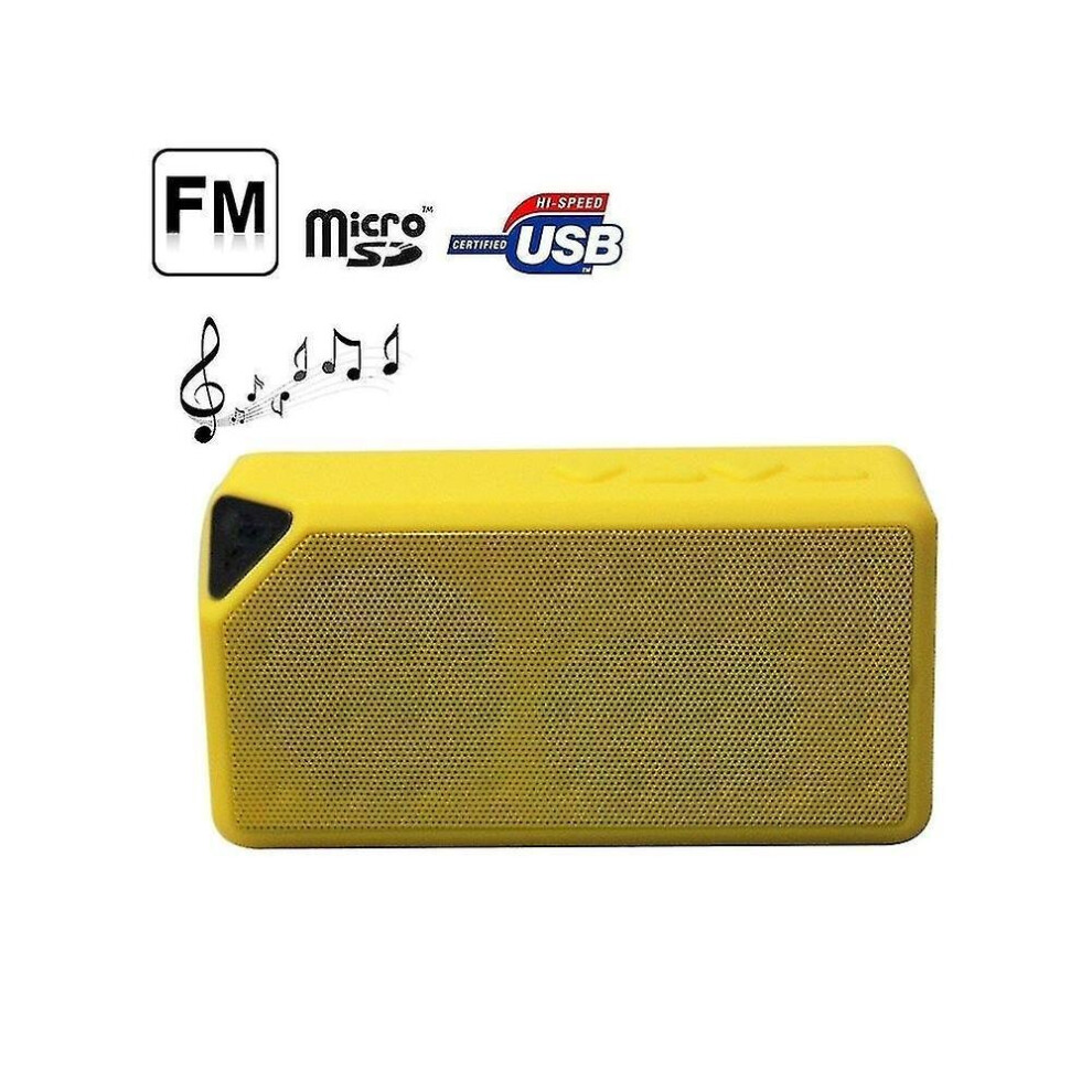 Indoor Bluetooth Speaker Portable Bluetooth Speaker, Supporting Tf / Aux / Fm Card Yellow 7547468702891