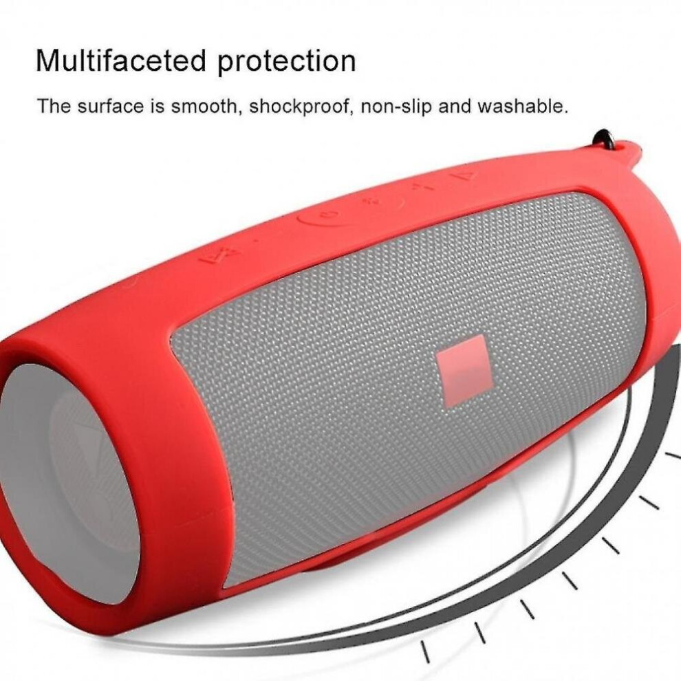 For Jbl Charge 4 Shockproof Bluetooth Speaker Soft Silicone Protective Case Red 7547468699221