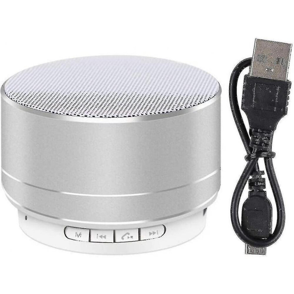 Wireless Bluetooth Speaker Tf Usb Aux Support Audio Loudspeaker(Silver) Silver 7547468701306