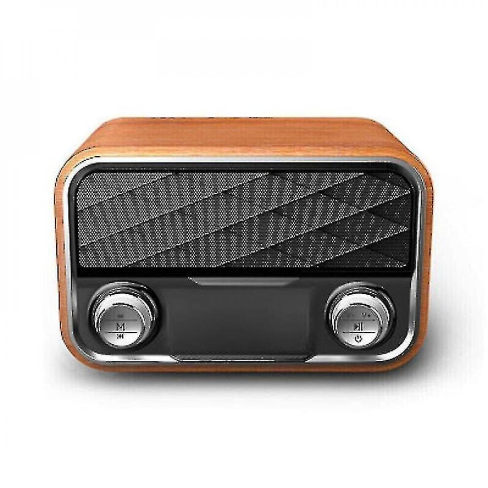 Retro Radio Bookshelf Bluetooth Speaker Portable Subwoofer Music|Bookshelf Speakers( Wood) Dark 7547468703881