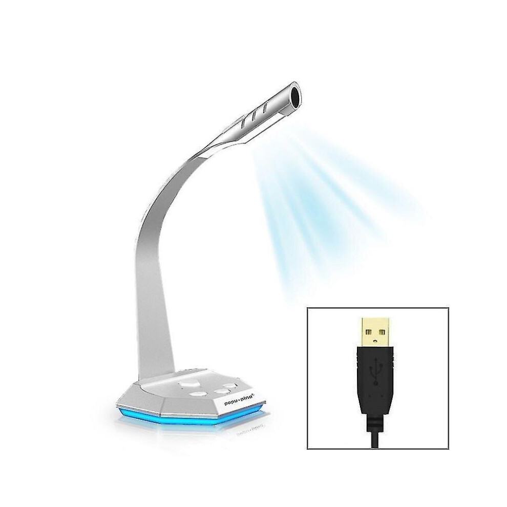 Desktop Omnidirectional Wired Dual Usb Condenser Microphone With Led, Pc / Mac Compatible 7547468699733