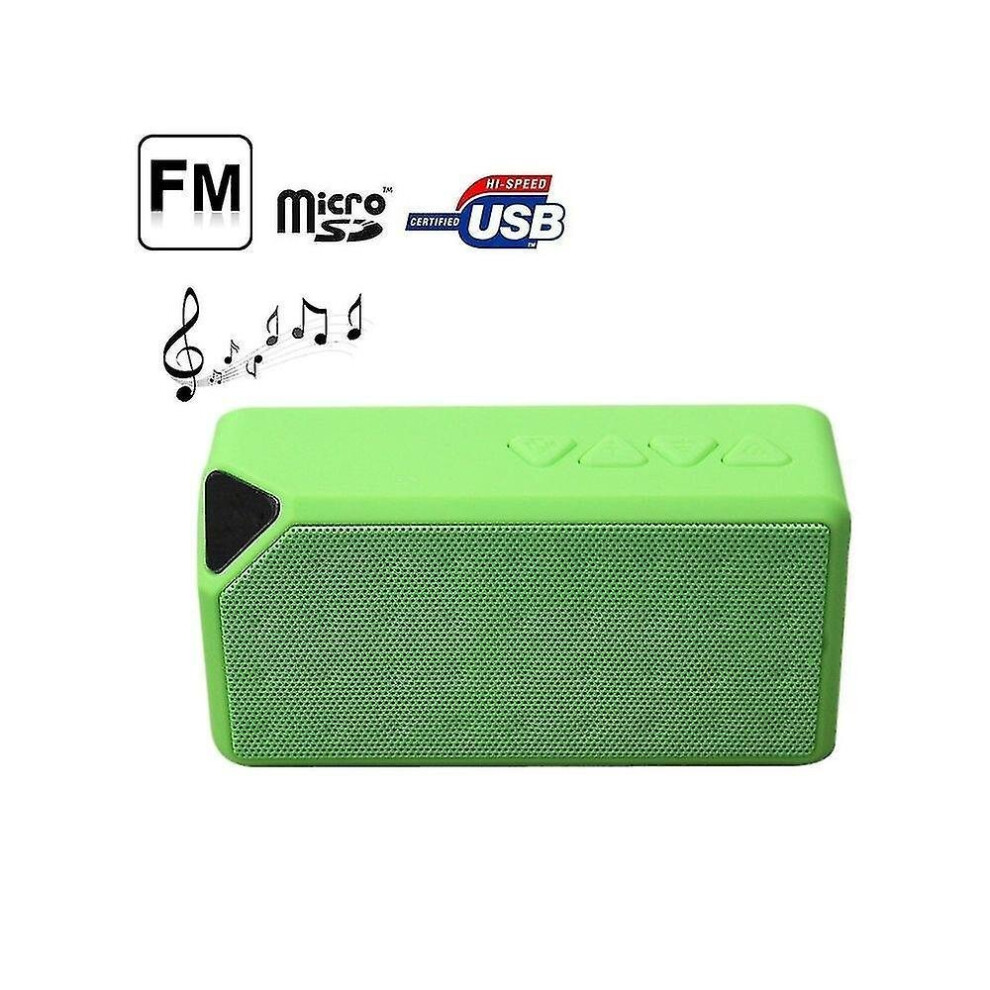 Indoor Bluetooth Speaker Portable Bluetooth Speaker, Support Tf / Aux / Fm Card Green 7547468697166