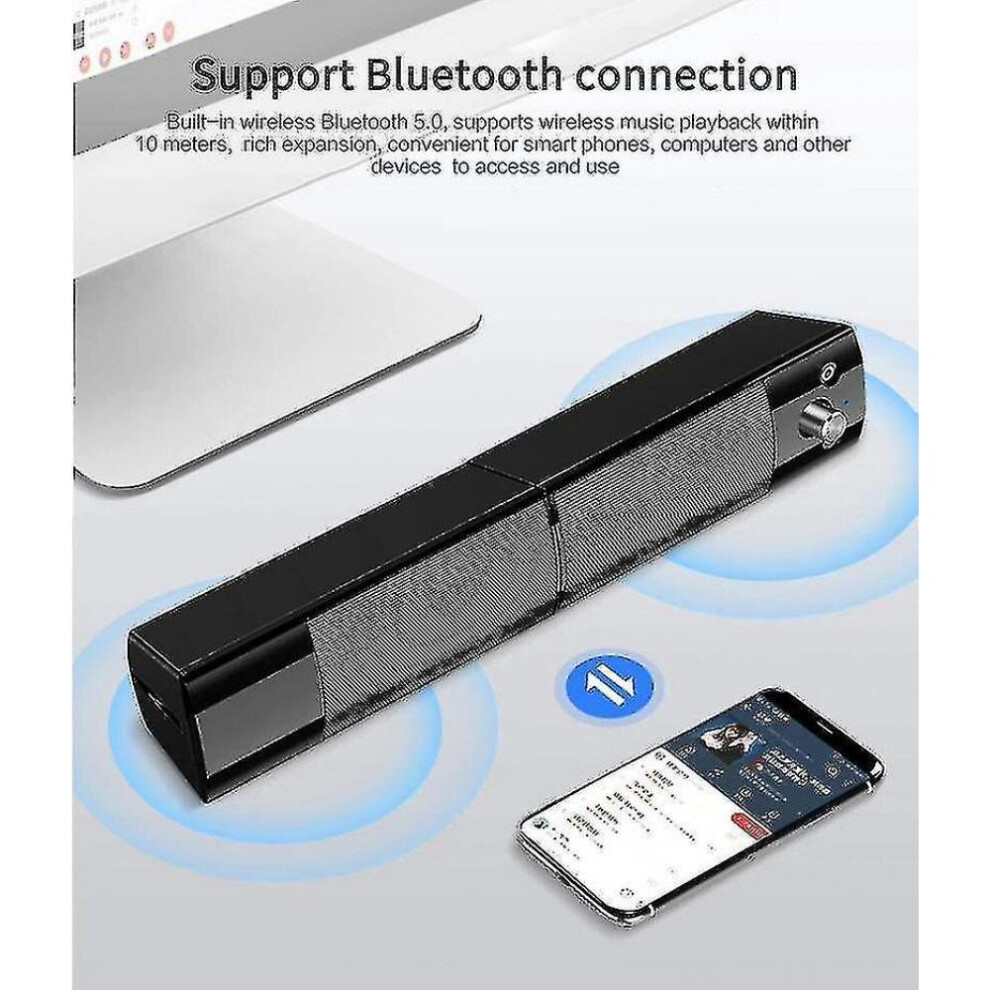 Surround Stereo Soundbar Subwoofer Bluetooth 5.0(Black) Black 7547468703836