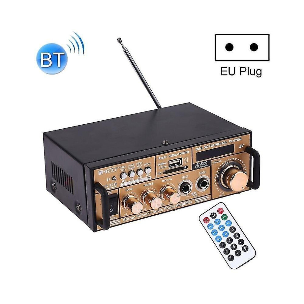 Bt-118 Bluetooth High Fidelity Stereo Audio Amplifier With Remote Controlled Displayusb / Sd And Mmc 7547468698859