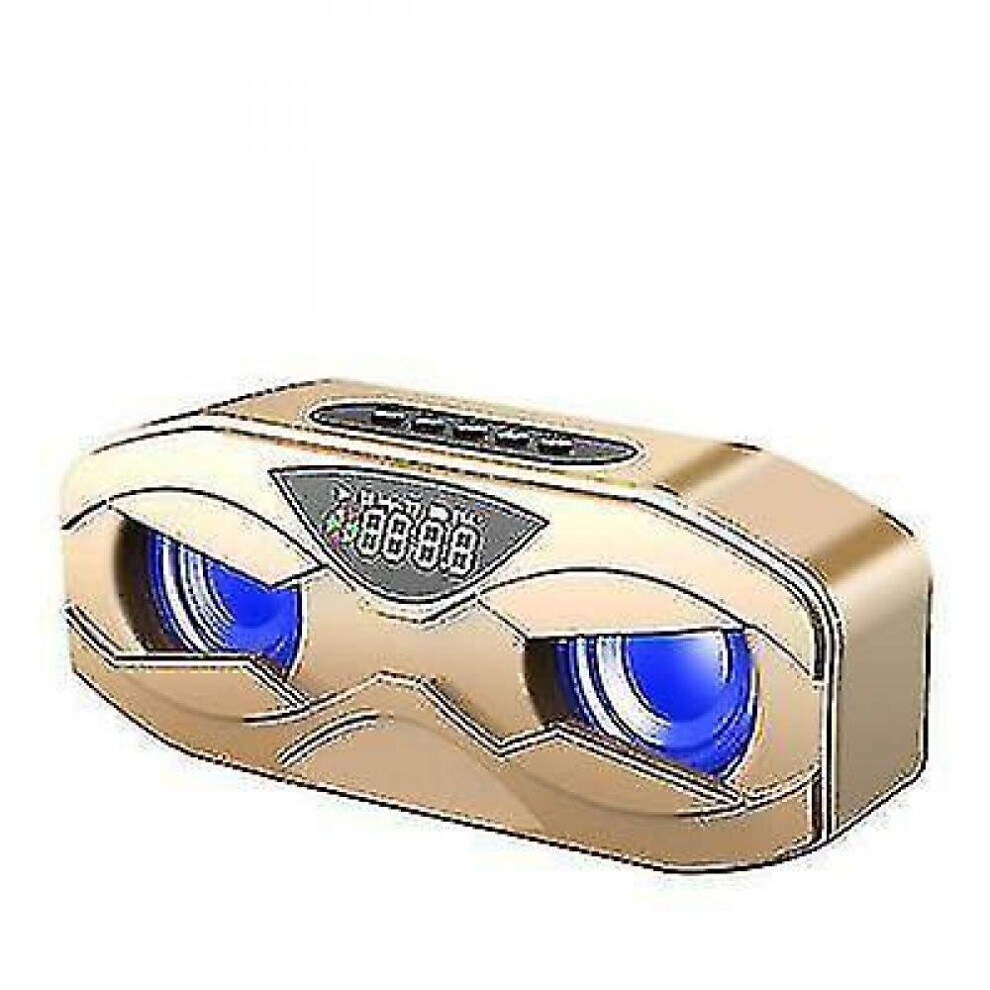 Outdoor Portable Wireless Bluetooth Speaker, Dual Speakers, Subwoofer, Lcd Display(Gold) Gold 7547468697401