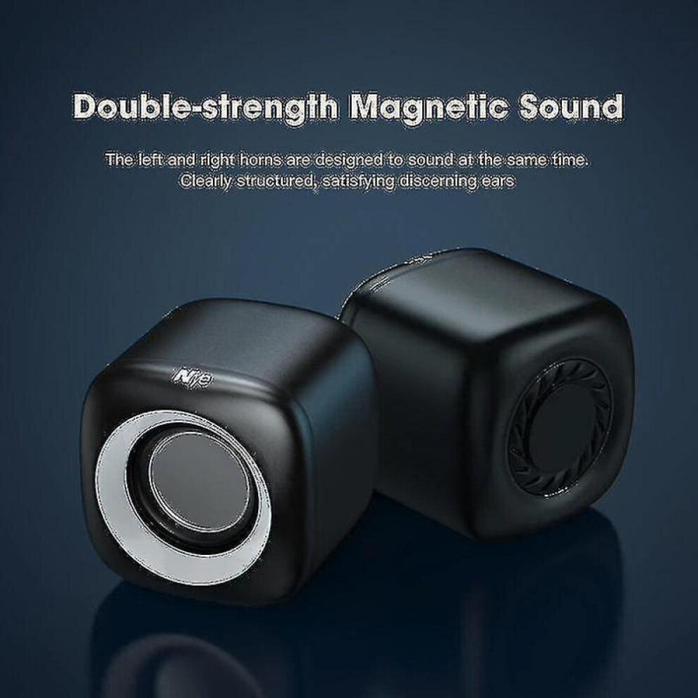 Speaker Stereo Deep Bass Suitable For Pc Notebook Computer Music Player Subwoofer Multimedia Black 7547468697661