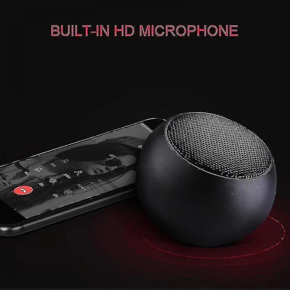 Mini Portable Wireless Bluetooth Speaker Metal Stereo Speaker With Microphone For Phone (black)