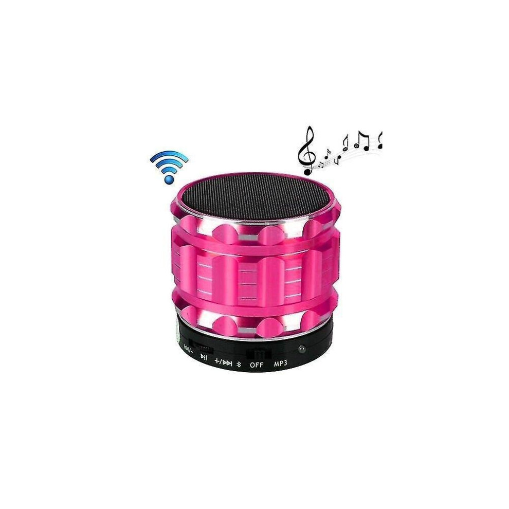 Indoor Bluetooth Speaker Metal Mobile Stereo Portable Loudspeaker With Hands-Free Calling Magenta 7547468700224