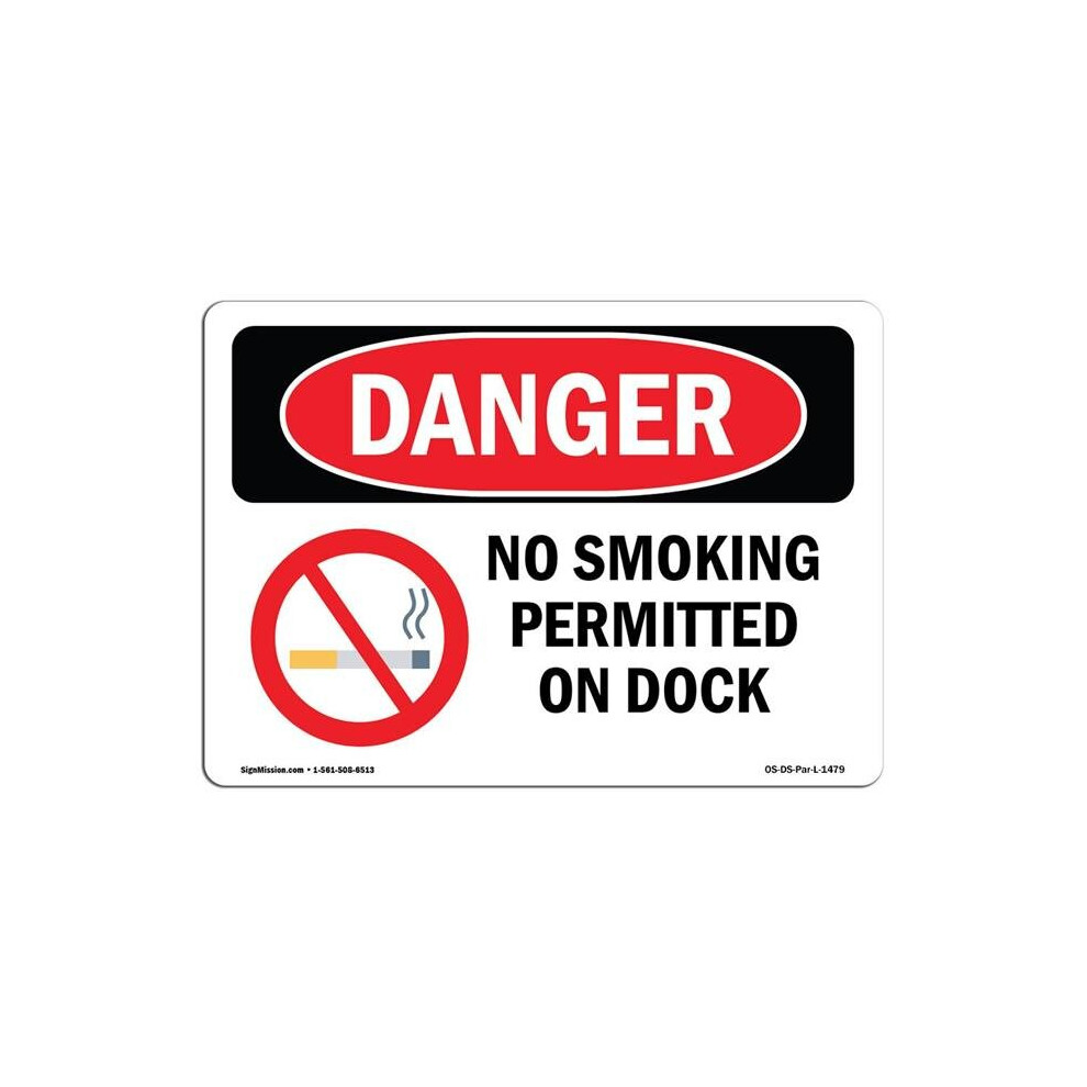 SignMission OS-DS-A-710-L-1479 7 x 10 in. OSHA Danger Sign - No Smoking Permitted on Dock-image-OPC-PB5KDVB-NEW