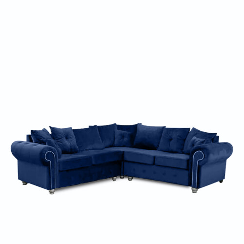 MN Furniture (Blue ) Modern Plush Velvet Luxury Corner Sofa - 4 Colors 1
