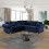 MN Furniture (Blue ) Modern Plush Velvet Luxury Corner Sofa - 4 Colors 1