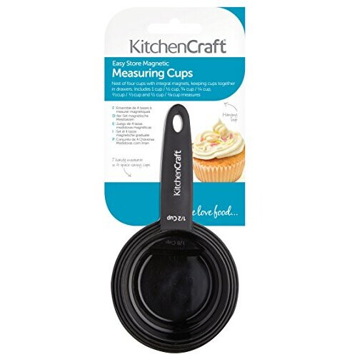 KitchenCraft Nesting Magnetic Set of 4 Measuring Cups - Black 2
