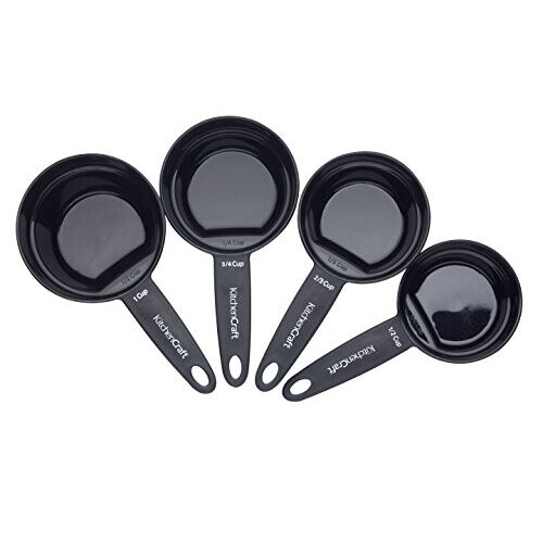 KitchenCraft Nesting Magnetic Set of 4 Measuring Cups - Black