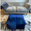 (Blue) Velvet Beanbag Mega Cube Beanbags Pouffe Bean Bag 1
