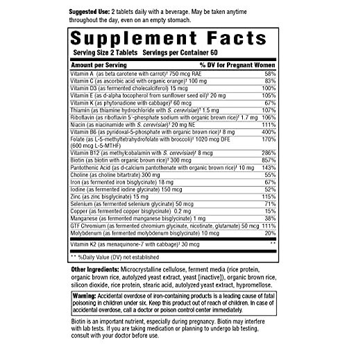 MegaFood, Bébé et Moi 2, Multivitamines Prénatales, 120 Comprimés 1