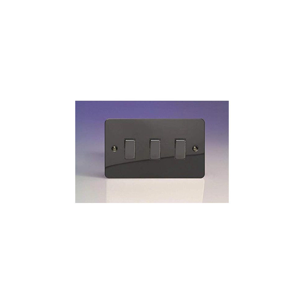 Varilight 3-Gang 10A 1- Or 2-Way Rocker Light Switch (Twin Plate) Iridium Xfi93d 5021575281552